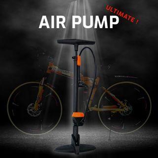 Bike Pump Bicycle Air Pump with Gauge High Pressure Floor Bicycle Pump Compatible with Presta and Schrader Valve, Bike Tire Pump for Road Bike, MTB, Hybrid Bike, Balls