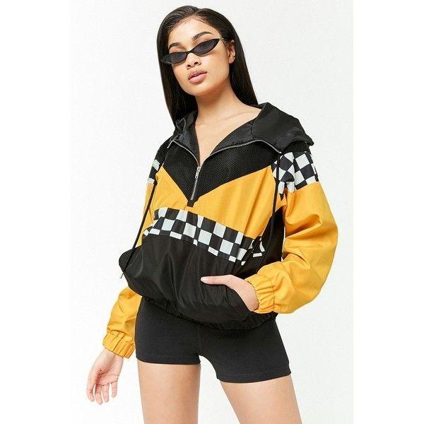 Black Yellow Checkered Windbreaker
