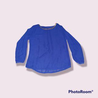 Blue Electric Sheer Blouse