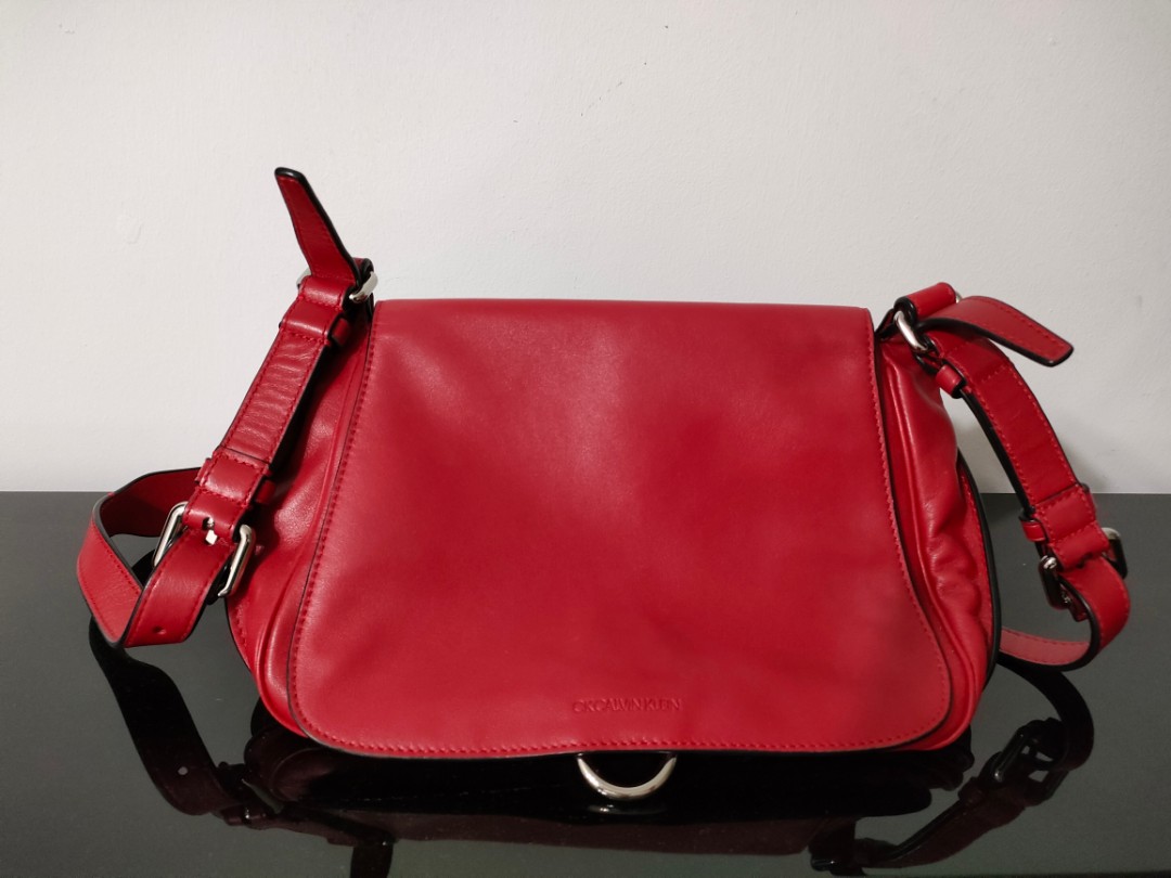 Calvin Klein Womens Lock Leather Shoulder Bag - Walmart.com