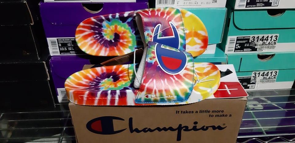 Rainbow tie dye hotsell slides