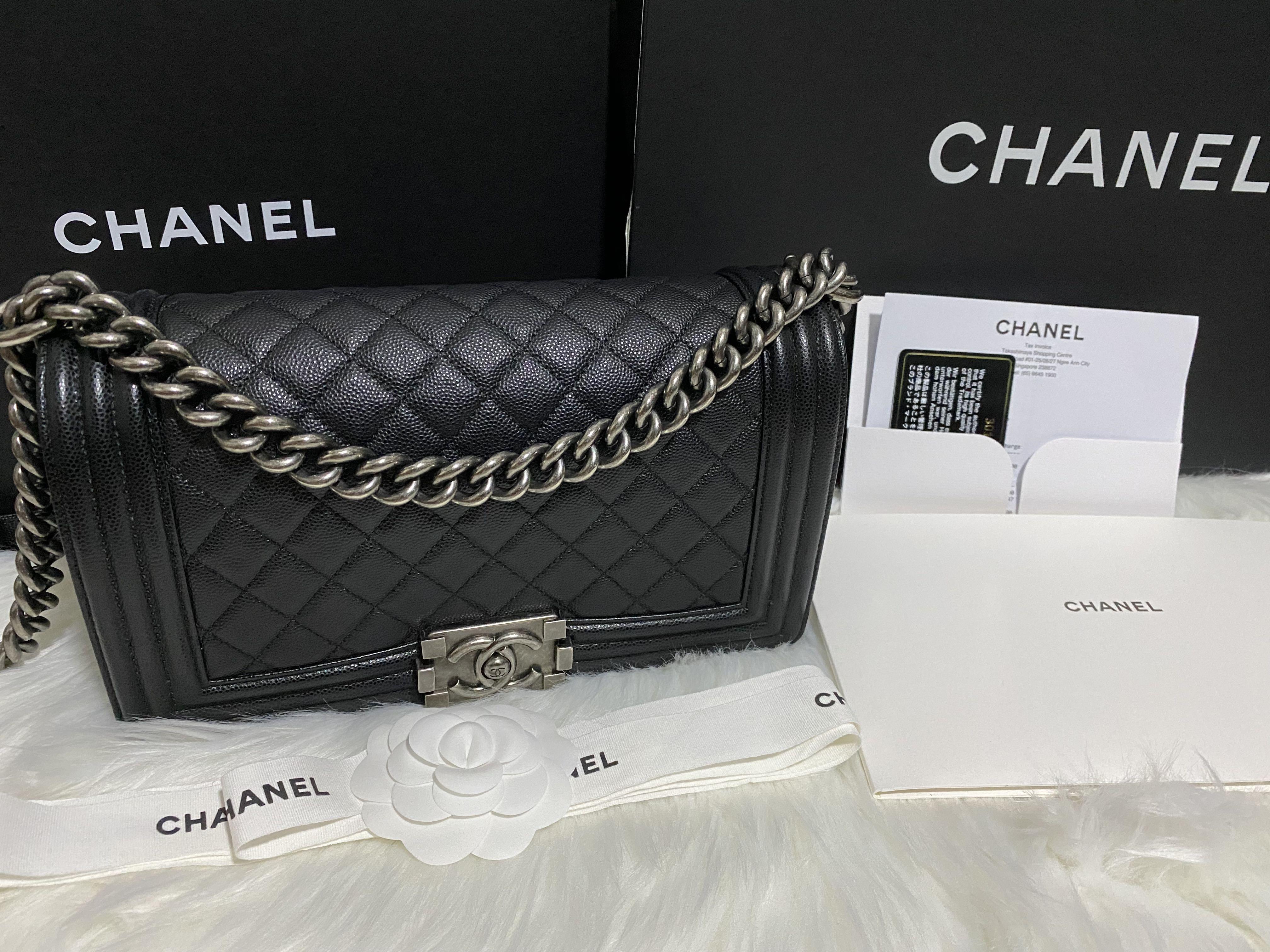 Chanel Quilted Classic Wallet on Chain WOC Red Caviar Ruthenium