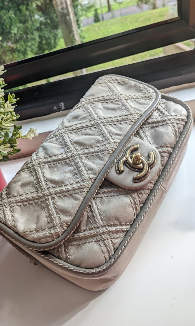 Chanel Ultimate Stitch Flap Bag limited edition in Beige grey