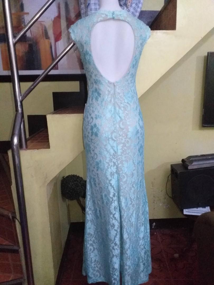 Chinese infused style dress (Category: Evening dresses & gowns) located in Pasay City. Submitted by riaabe (Listing ID 1138056646, Image 3). Description: Brand: B. Darlin Condition: Brand New Color: Powder blue Size: ▪︎5 to 6.