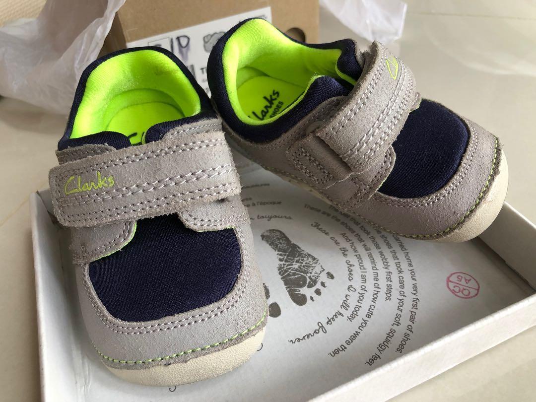 Clarks first shoes tiny leap grey baby boy shoes