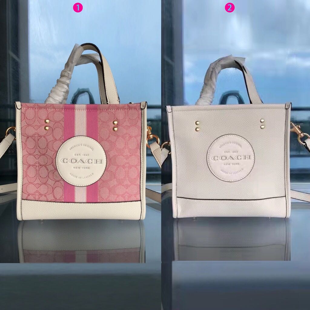 Coach Dempsey Mini White Field Tote 22 Vertical Tote Bag Luxury