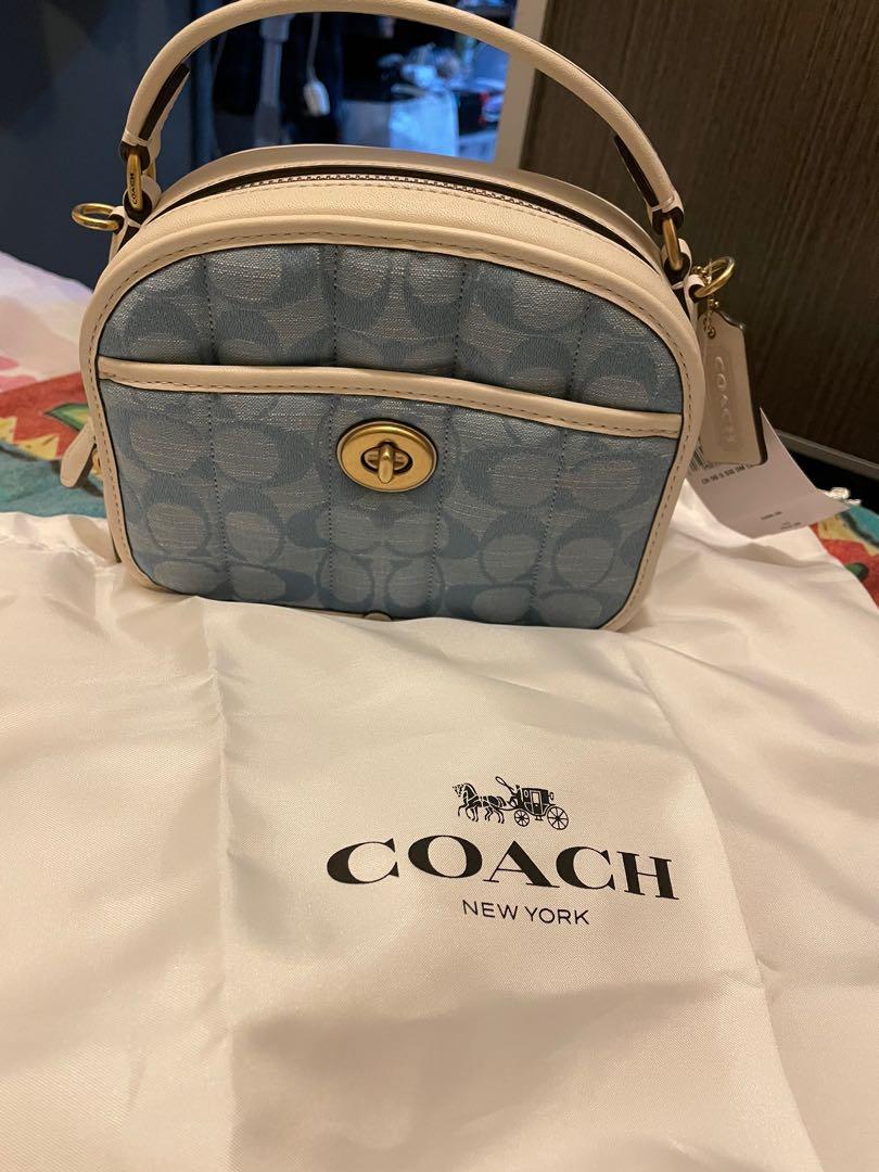 Coach Lunchbox Top Handle In Signature Chambray With Quilting 