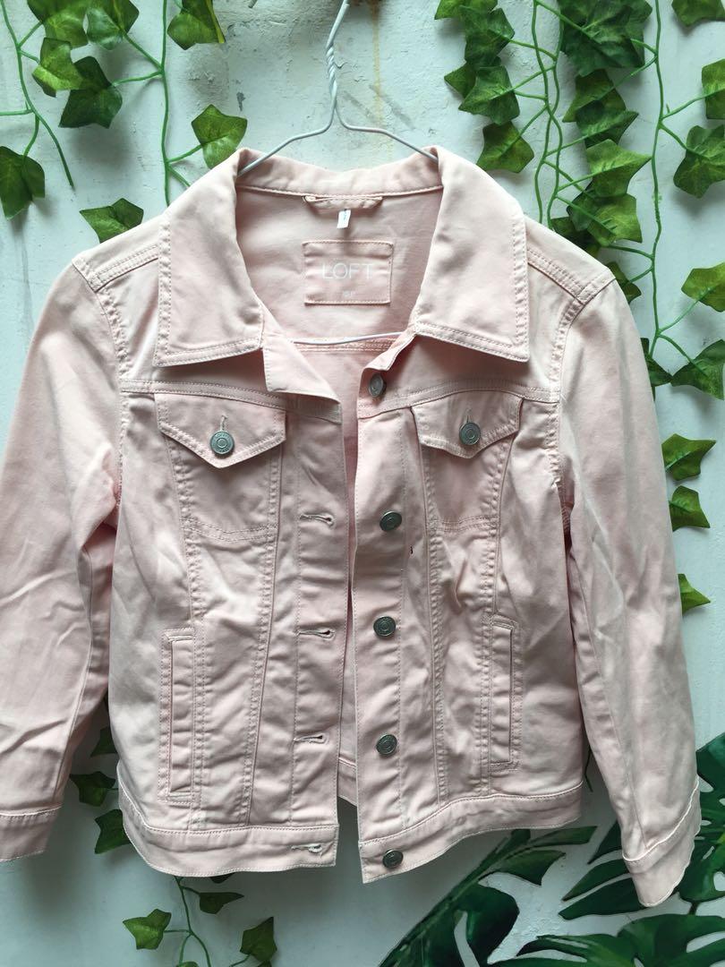 Soft pink discount denim jacket