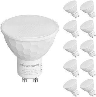  10 Pack Dimmable GU10 LED Bulbs, 5W(50W Halogen Replacement), Warm White 2700K, 120° Wide Beam, 350LM Recessed Lighting Bulbs, CRI 80+, CE and ROHS 