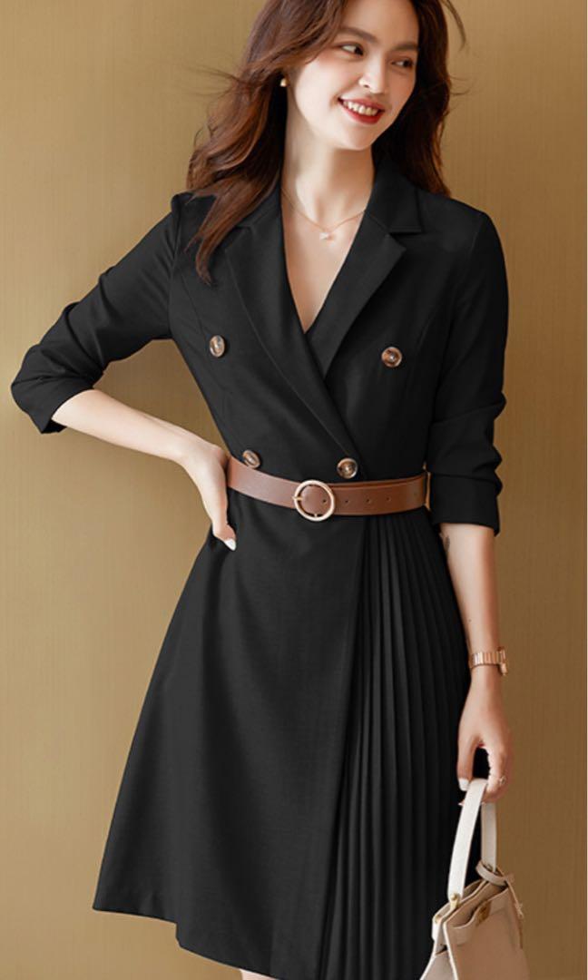 Dress/Double Breasted Dress (Category: Dresses) located in Quezon City. Submitted by iamkitkat (Listing ID 1138035234, Image 1). Description: Never Used Thick fabric High Quality dress Fits S-M Reason for selling is too small i have a big chest doesn’t fit me..