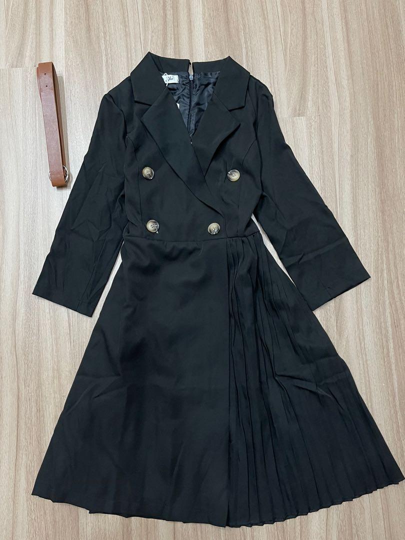 Dress/Double Breasted Dress (Category: Dresses) located in Quezon City. Submitted by iamkitkat (Listing ID 1138035234, Image 2). Description: Never Used Thick fabric High Quality dress Fits S-M Reason for selling is too small i have a big chest doesn’t fit me..