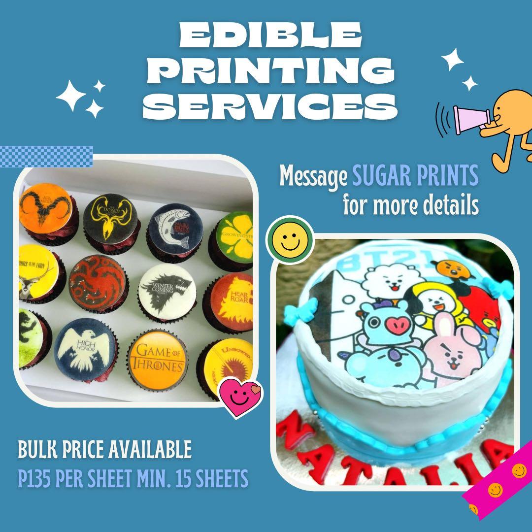Edible Printing Services, Food & Drinks, Homemade Bakes on Carousell