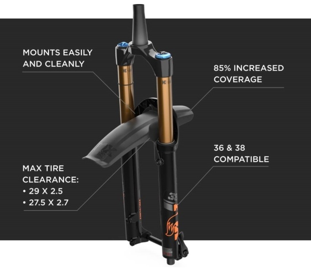 Fox 36 38 fork suspension Original mudguard XL fender More Coverage