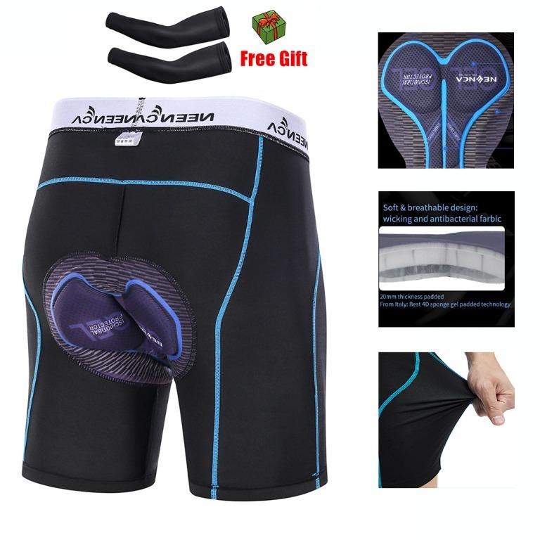 NEENCA Mens Bike Cycling Shorts with 4D Sponge Gel Padded Bicycle Riding Tights Cycling Underwear Pants Breathable