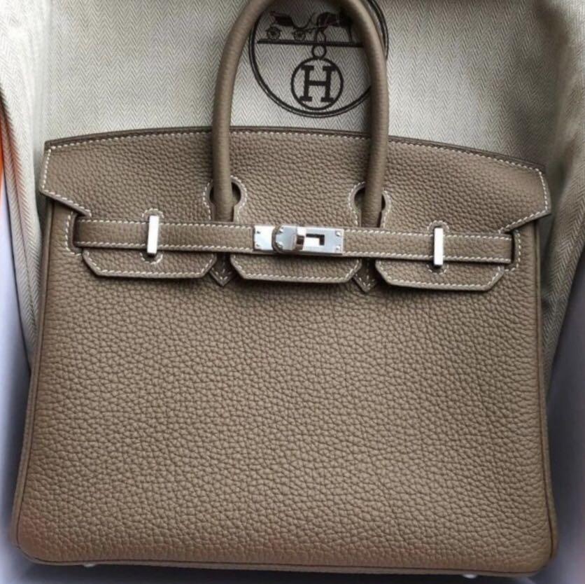 Hermes Birkin 25 Etain RGHW, Luxury, Bags & Wallets on Carousell