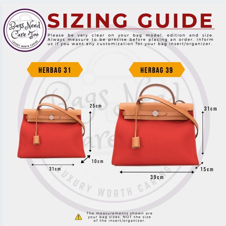 Herbag hermes sizes sale