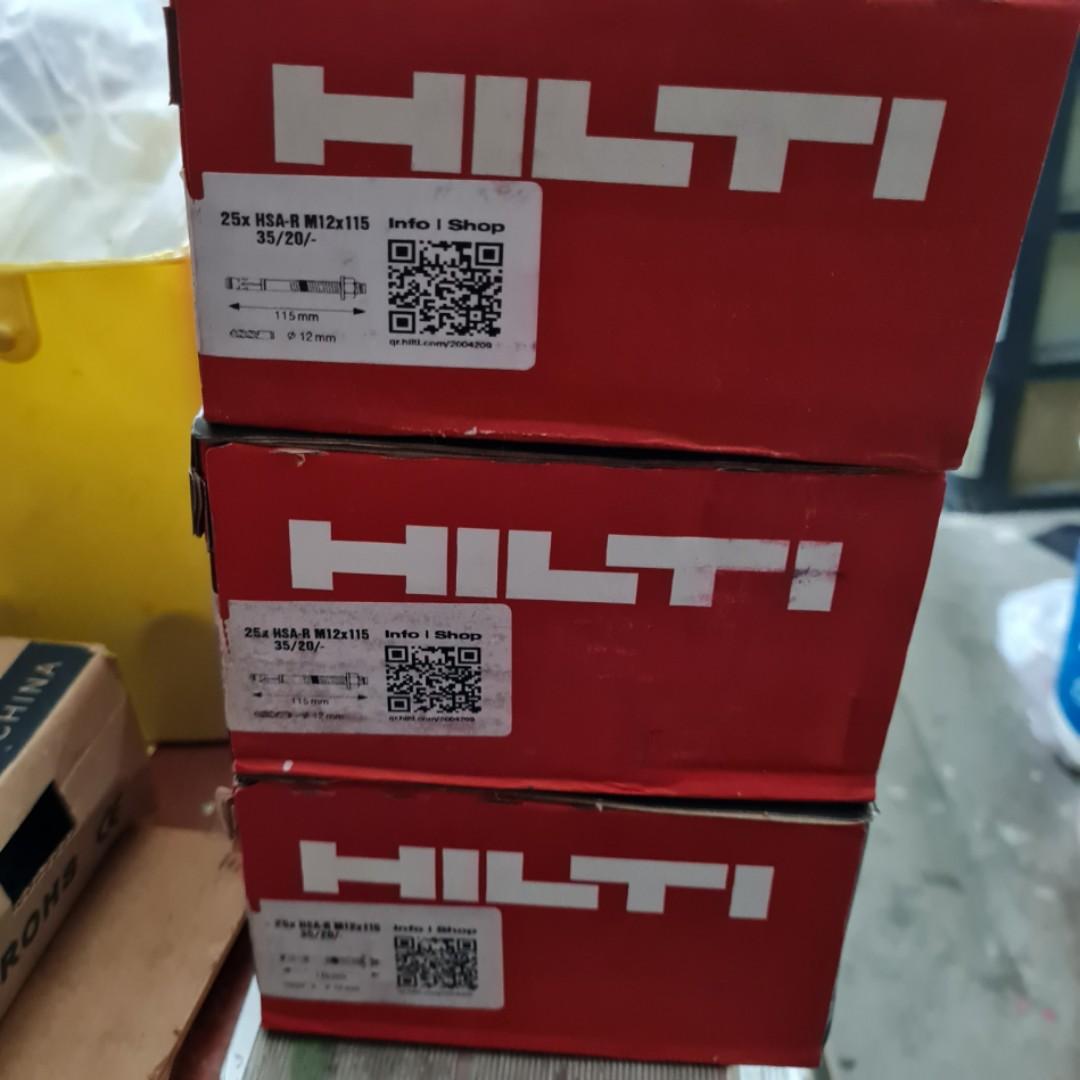 Hilti HSAR SS WEDGE ANCHOR Stud anchor HSAR M12x115 35/20/ 2004209, Furniture & Home Living