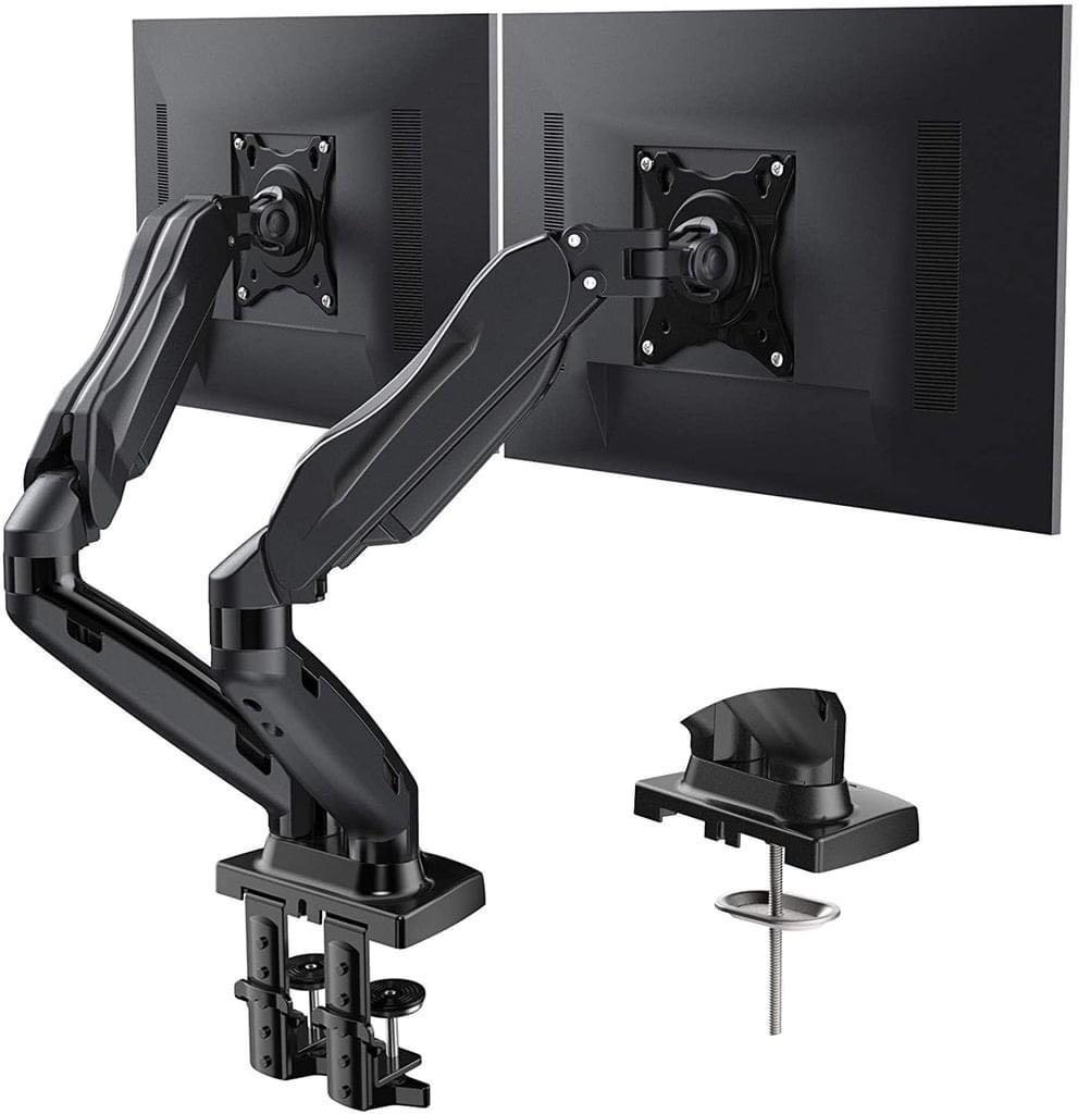 HUANUO HNDS6 Full Motion Desk Mount Dual Monitor Stand for 17 to 27