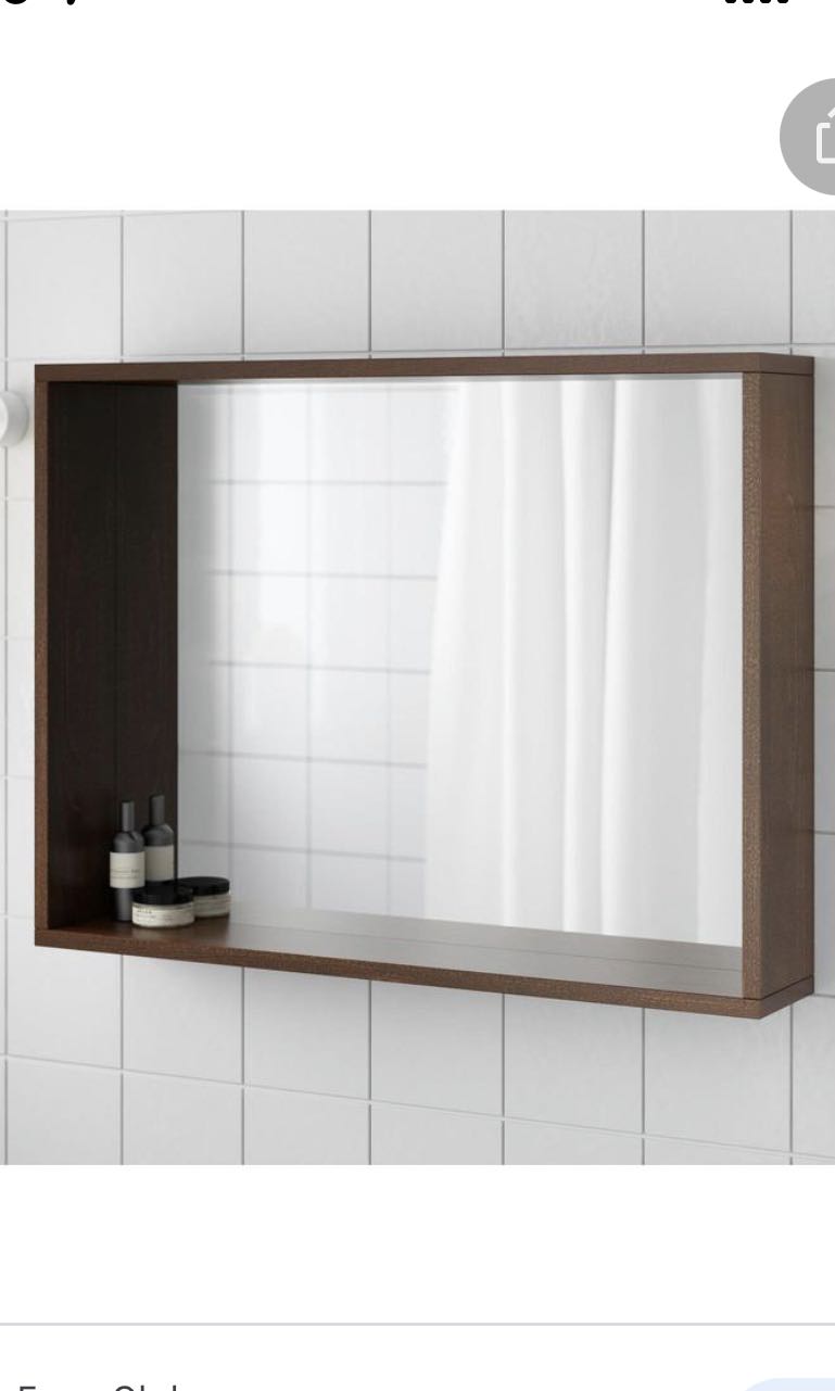 IKEA Molger Mirror Dark Brown, Furniture & Home Living, Furniture