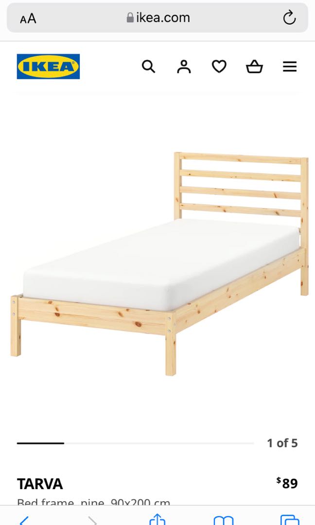 IKEA TARVA single bed frame, Furniture & Home Living, Furniture, Bed Frames & Mattresses on