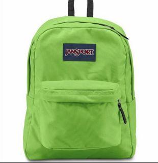 light green jansport backpack