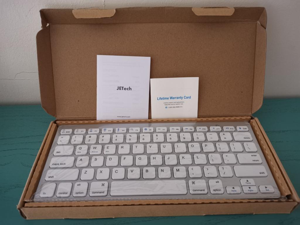 JETech 2156 Universal Bluetooth Wireless Keyboard, Portable, White, Computers & Tech, Parts