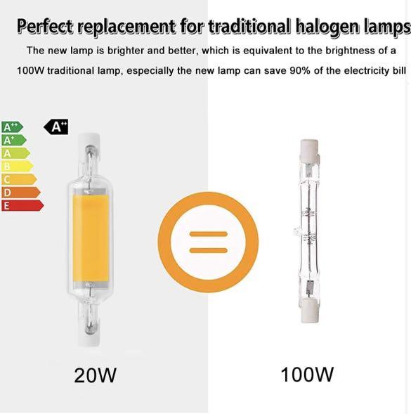 R7S LED Lamp COB 118mm 78mm 30W 15W Dimmable Glass Replace  Incandescent-Halogen 