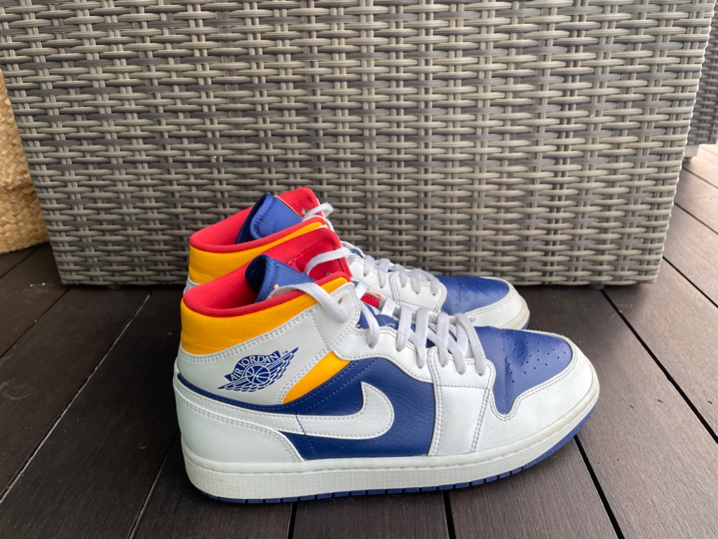 aj 1 mid royal blue laser orange