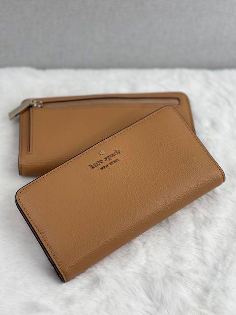 Kate Spade Darcy Large Slim Bifold Wallet In Classic Saddle, Luxury, Bags u0026  Wallets on Carousell