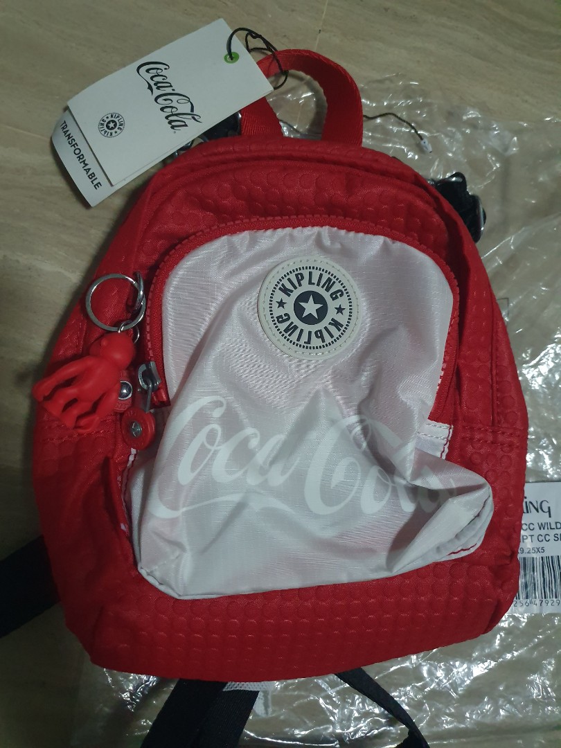 Kipling Wild Red Mini Backpack/Crossbody bag. Coca Cola Limited Edition