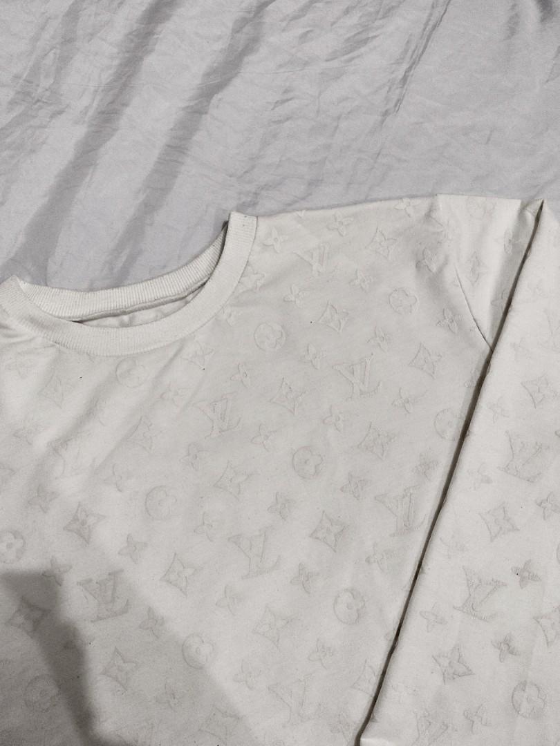 Louis Vuitton Full Monogram Jacquard White Crew neck Sweater, Men's  Fashion, Coats, Jackets and Outerwear on Carousell