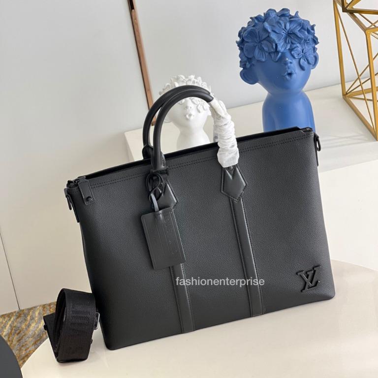 Louis Vuitton Black Leather Aerogram LV Lock It Tote Bag Louis Vuitton