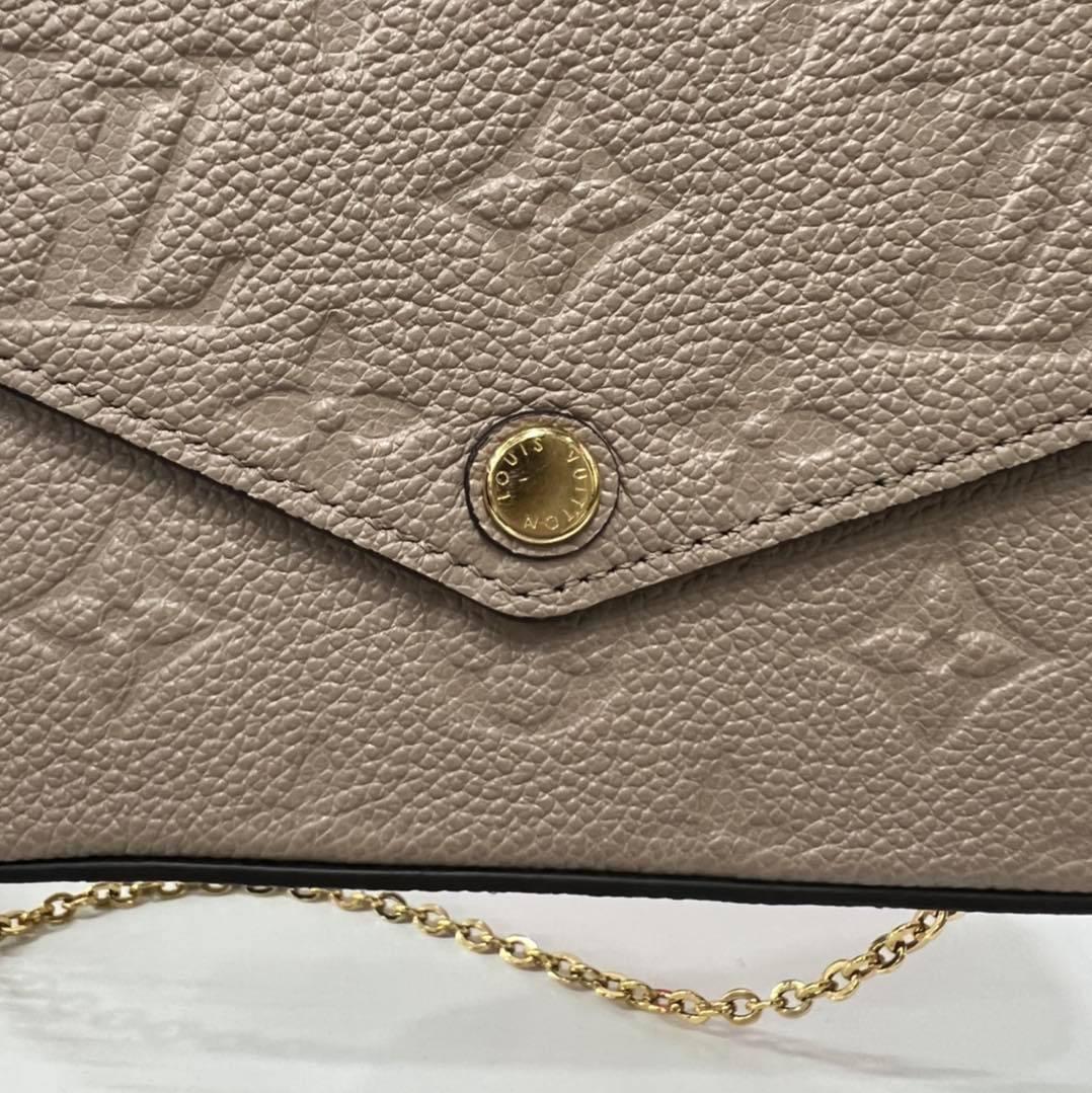 LV Félicie Pochette in Tourterelle (Grey) and Creme Monogram