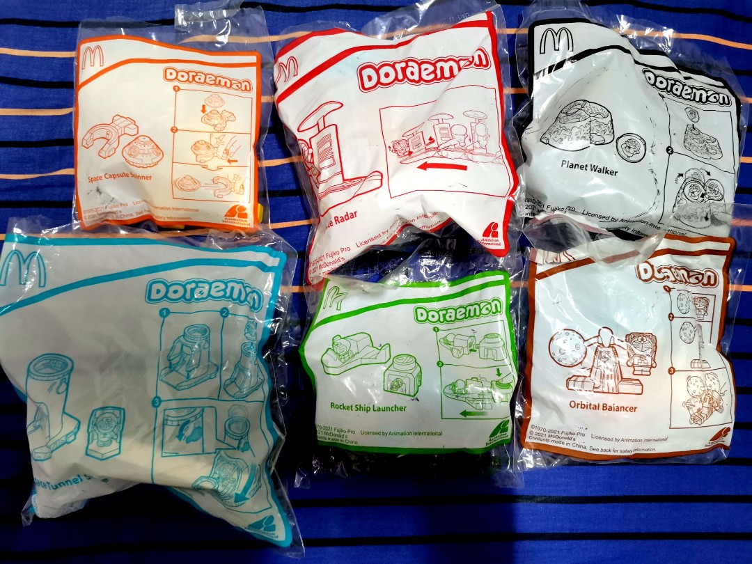 McDonald's Doraemon 2021 Happy Meal set of 6, Hobbies & Toys ...