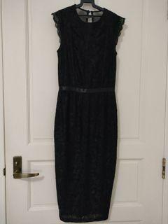 Mds lacey bodycon black dress