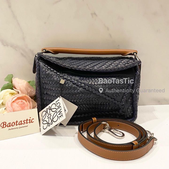 Loewe woven top puzzle bag