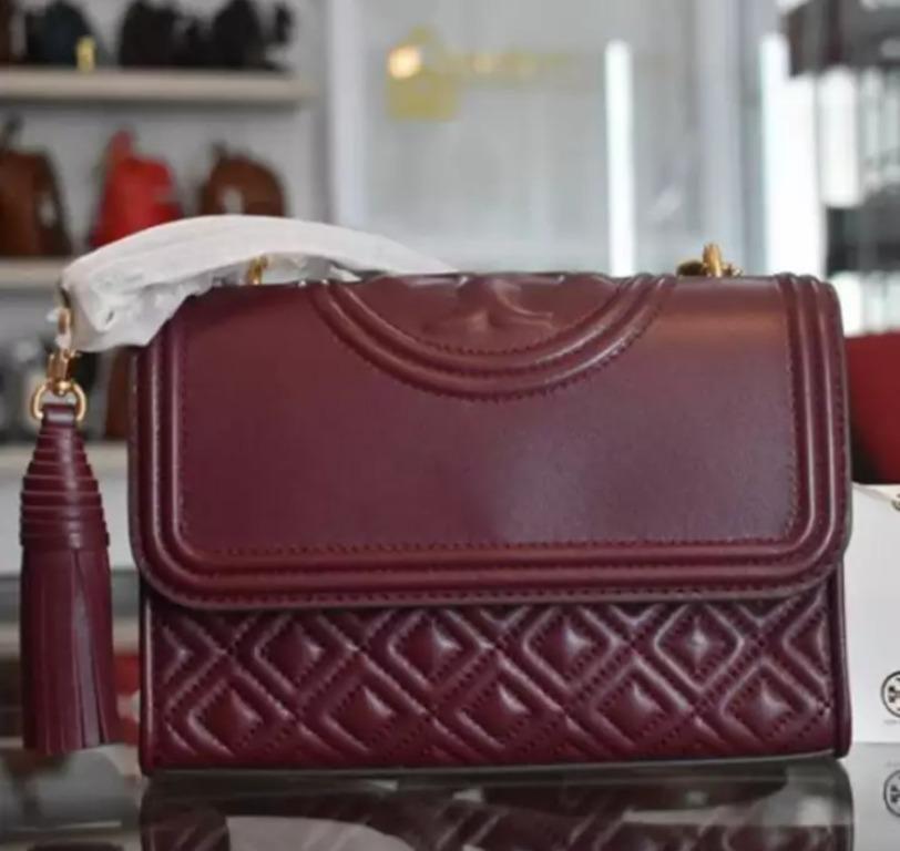 TORY BURCH FLEMING CONVERTIBLE BURGUNDY