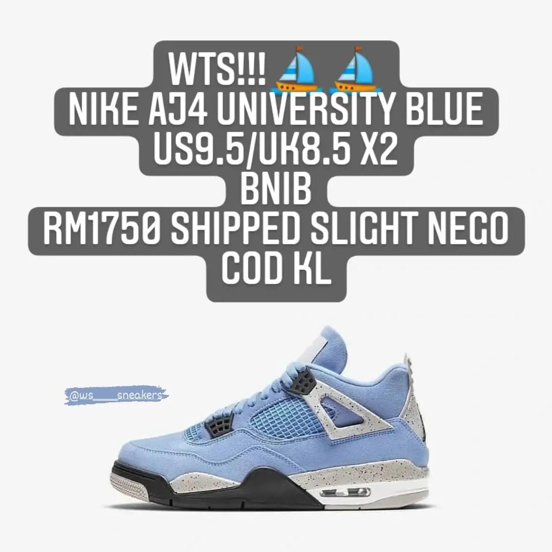NIKE AJ4 UNIVERSITY BLUE, Men's Fashion, Footwear, Sneakers on Carousell