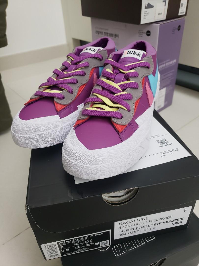 Nike Blazer Low sacai KAWS Purple Dusk, 男裝, 鞋, 波鞋- Carousell