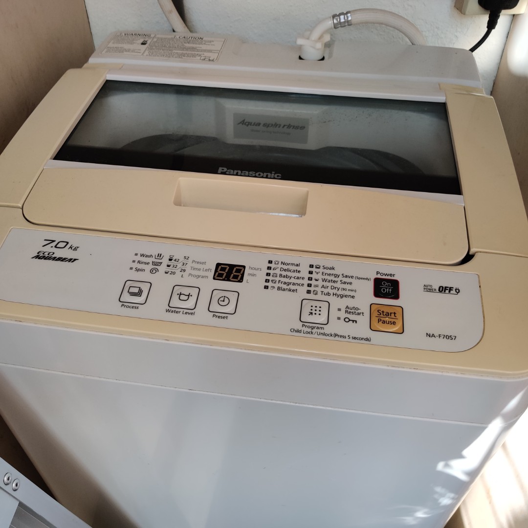 Panasonic top load washing machine 7kg, TV & Home Appliances, Washing