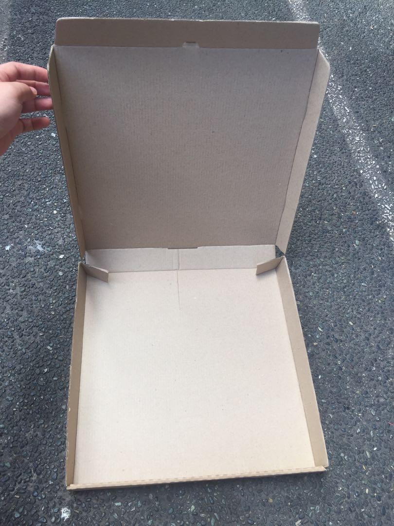 Pizza box (plain) (Category: Storage Boxes & Baskets) located in Quezon City. Submitted by gq.packagingsupplies.ph (Listing ID 1138079576, Image 1). Description: 12” x 12” x 2” 100pcs onhand .