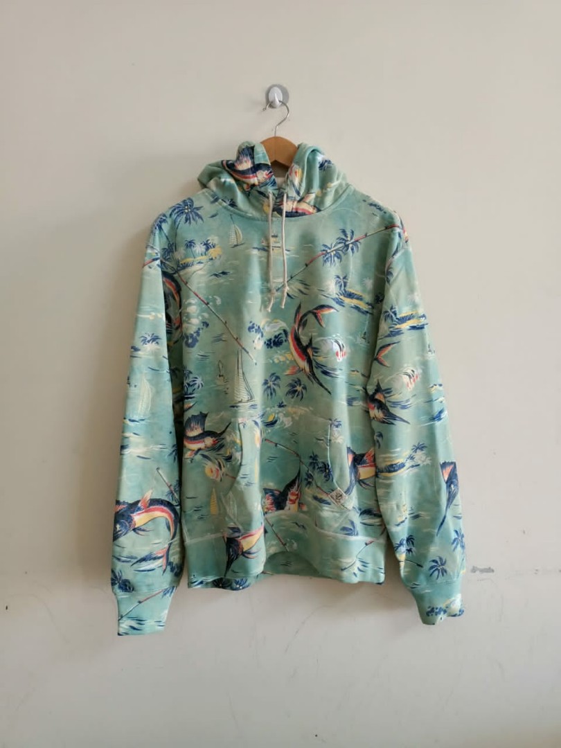 Polo Ralph Lauren hoodie hawaiian tropical marlin fishing Men s Fashion Tops Sets Tshirts Polo Shirts on Carousell