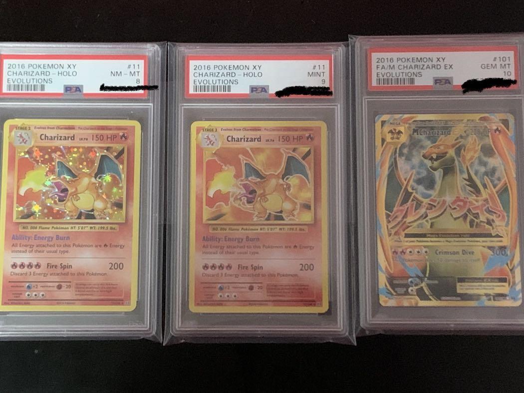 Psa 8 9 10 M Charizard Ex And Holo Charizard From Evolutions Freshly Graded Pokemon Rayquaza Full Art Eevee Vintage Hobbies Toys Toys Games On Carousell