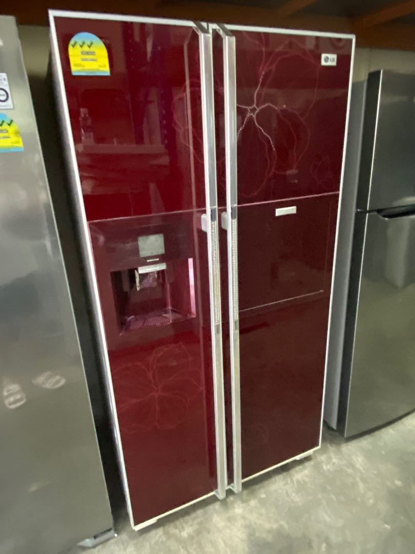 Red LG Door in Door 3Ticks Side by Side Plumbing Fridge, 551L, TV ...