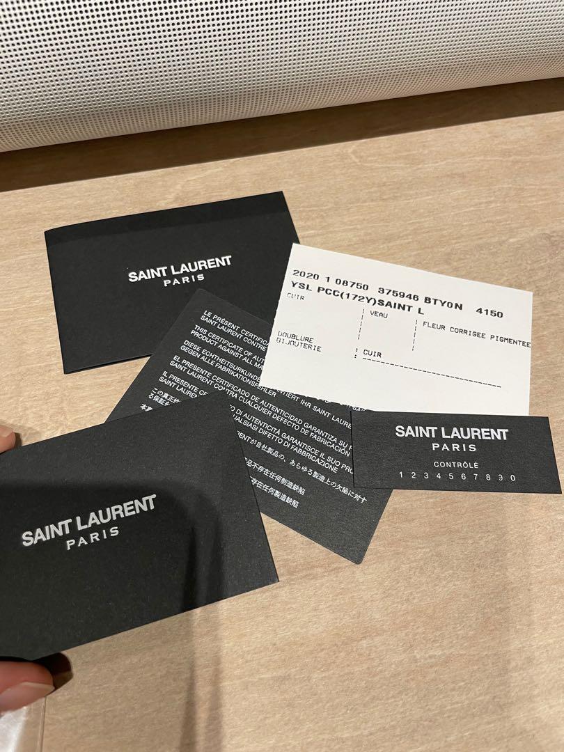 Saint Laurent Grey Grain de Poudre Leather Credit Card Case 375946
