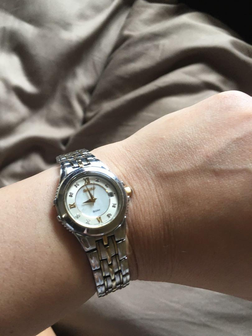 SEIKO QUARTZ SQ Sapphire Crystal Mother of Pearl 50m Stainless Steel Water  Resistant Watch, Luxury, Watches on Carousell