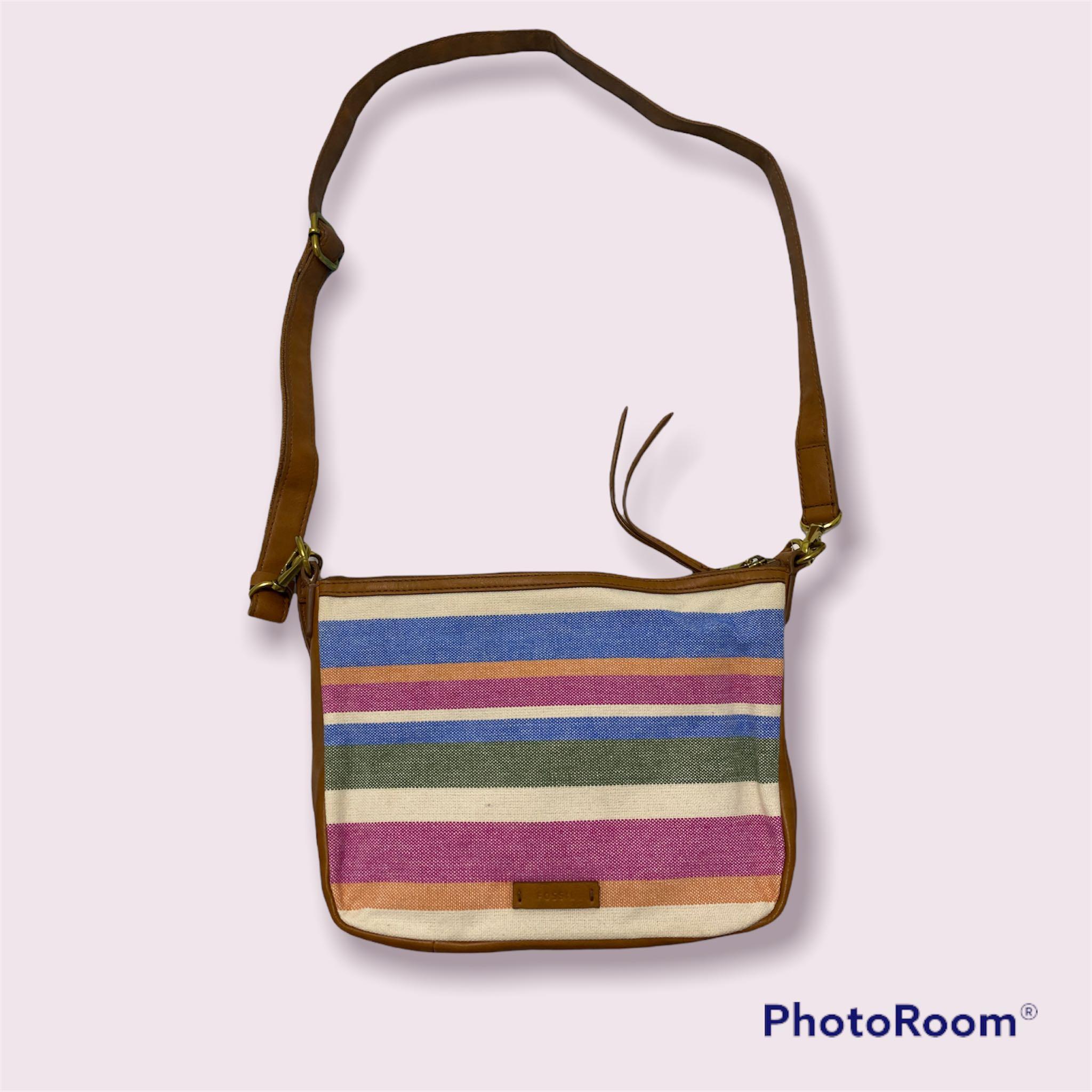STRIPED FOSSIL CROSSBODY BAG ORIGINAL Women s Fashion Bags