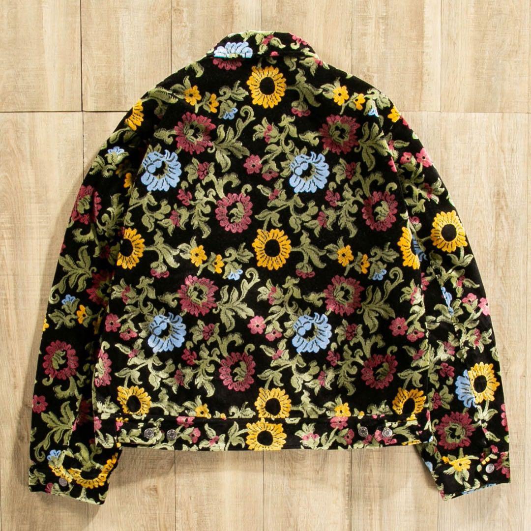 stussy FLORAL JACQUARD GARAGE JACKET XL - Gジャン/デニムジャケット