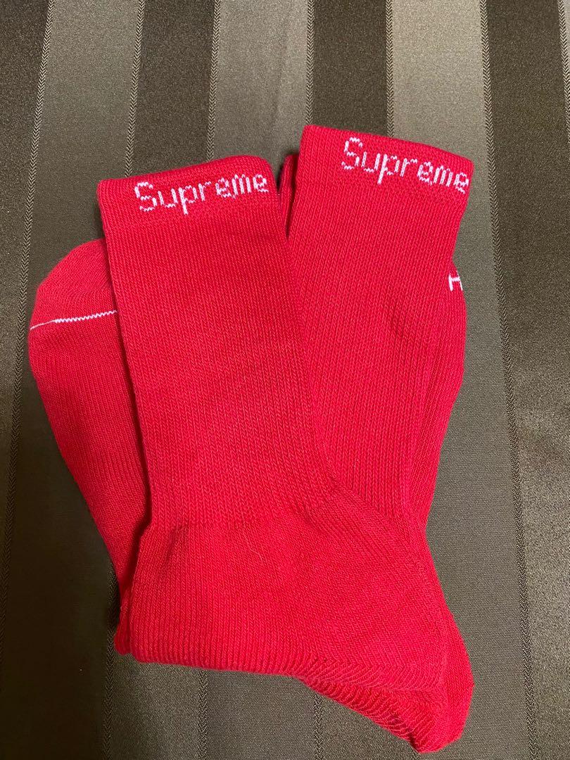 SUPREME X HANES CREW SOCKS RED Men s Fashion Watches