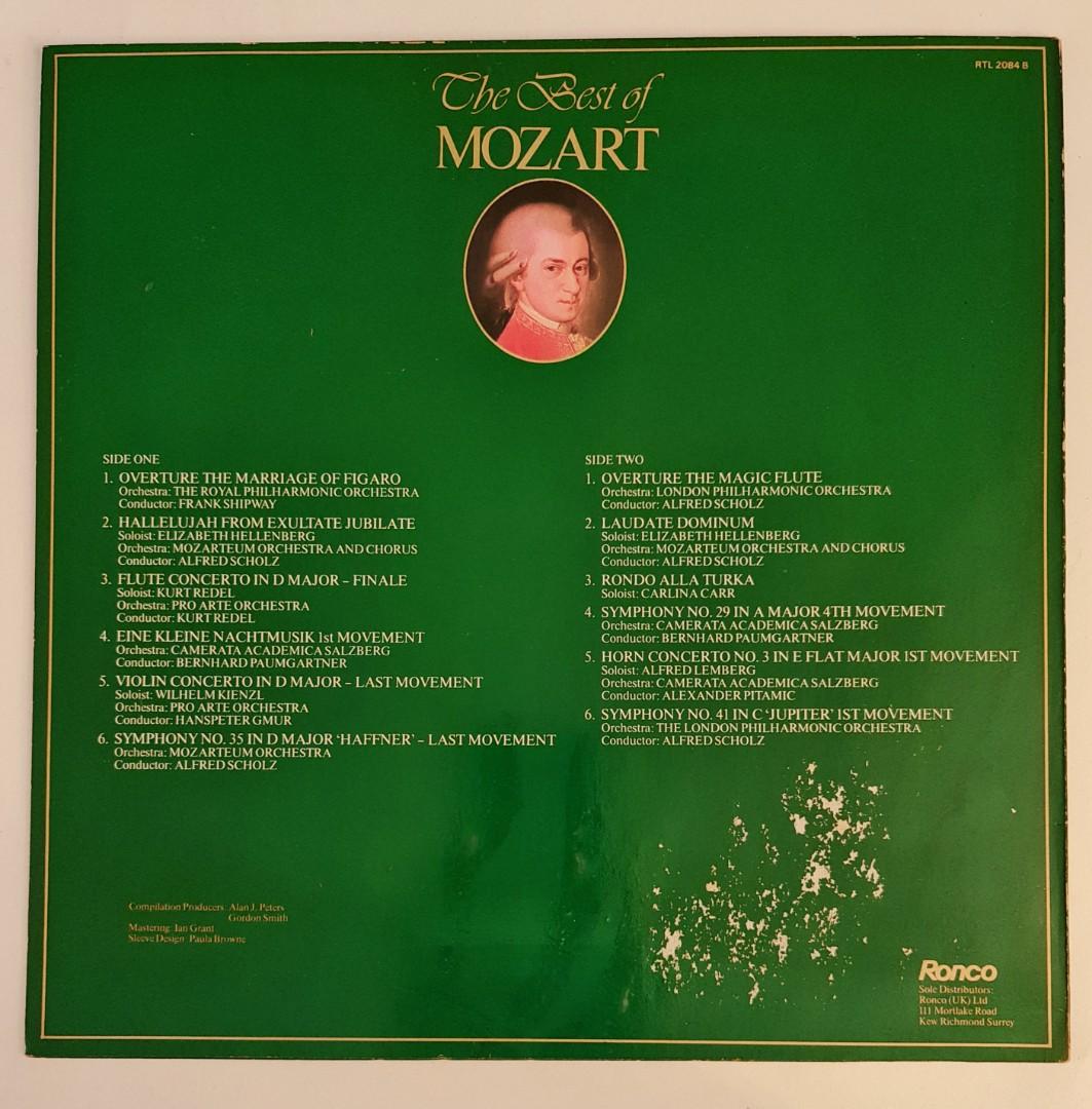 The Best Of Mozart - LP Vinyl Record Piring Hitam, Hobbies & Toys